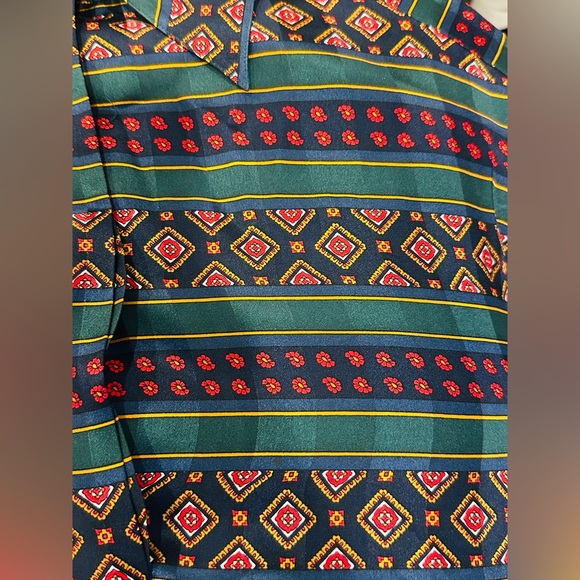 Beautiful Vintage 100% Silk Multicolor Stripe Paisley Floral Print Top Size 8 - Picture 3 of 13